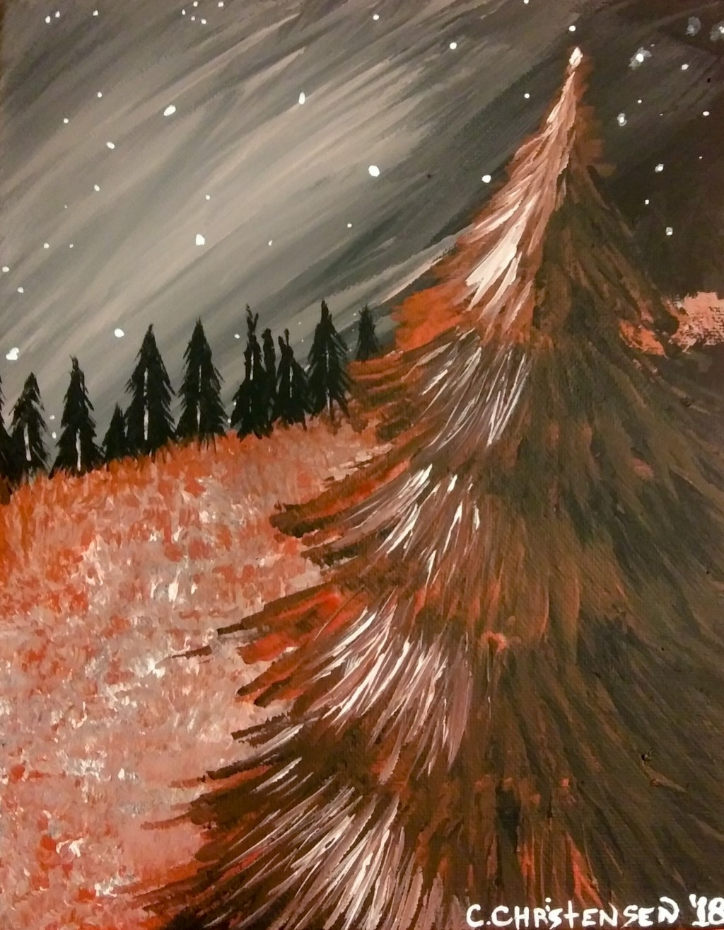 The Lonely Red Pine – $50 –&nbsp;SOLD!